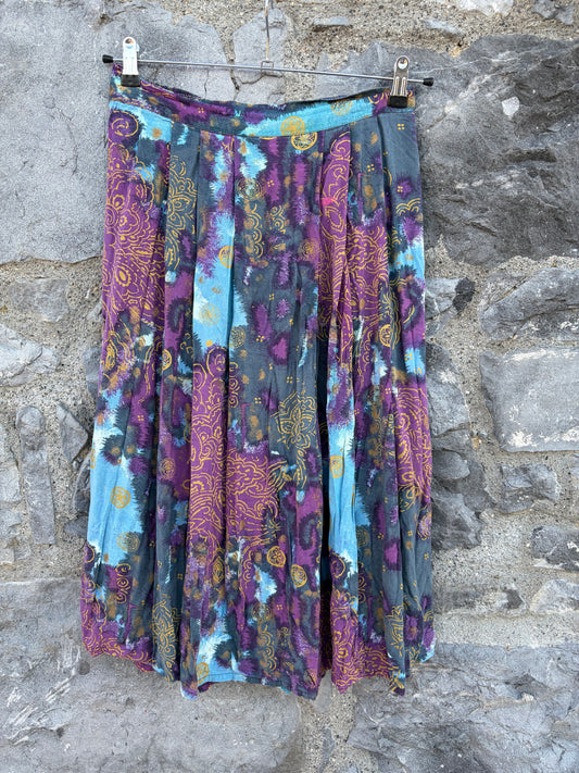 80s abstract purple skirt uk 12-14
