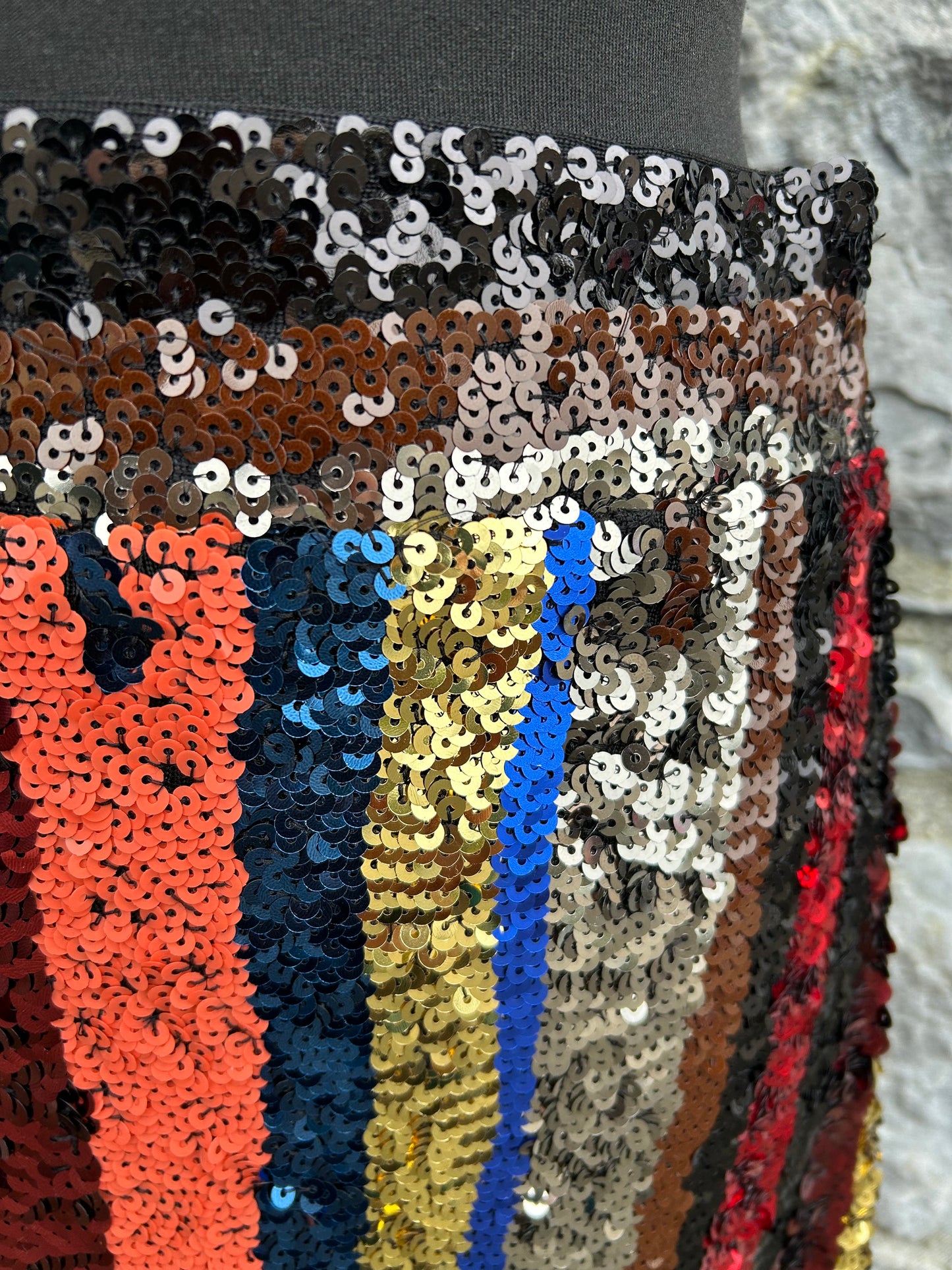 Rainbow sequin maxi skirt uk 10