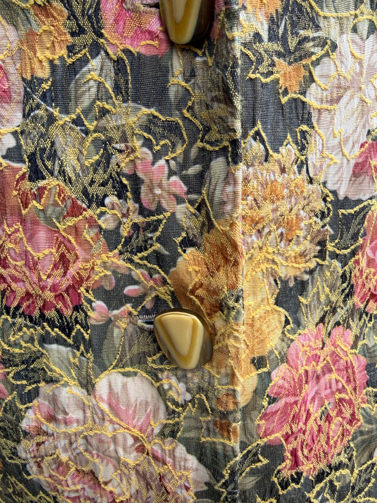 80s autumn floral tapestry blazer uk 16