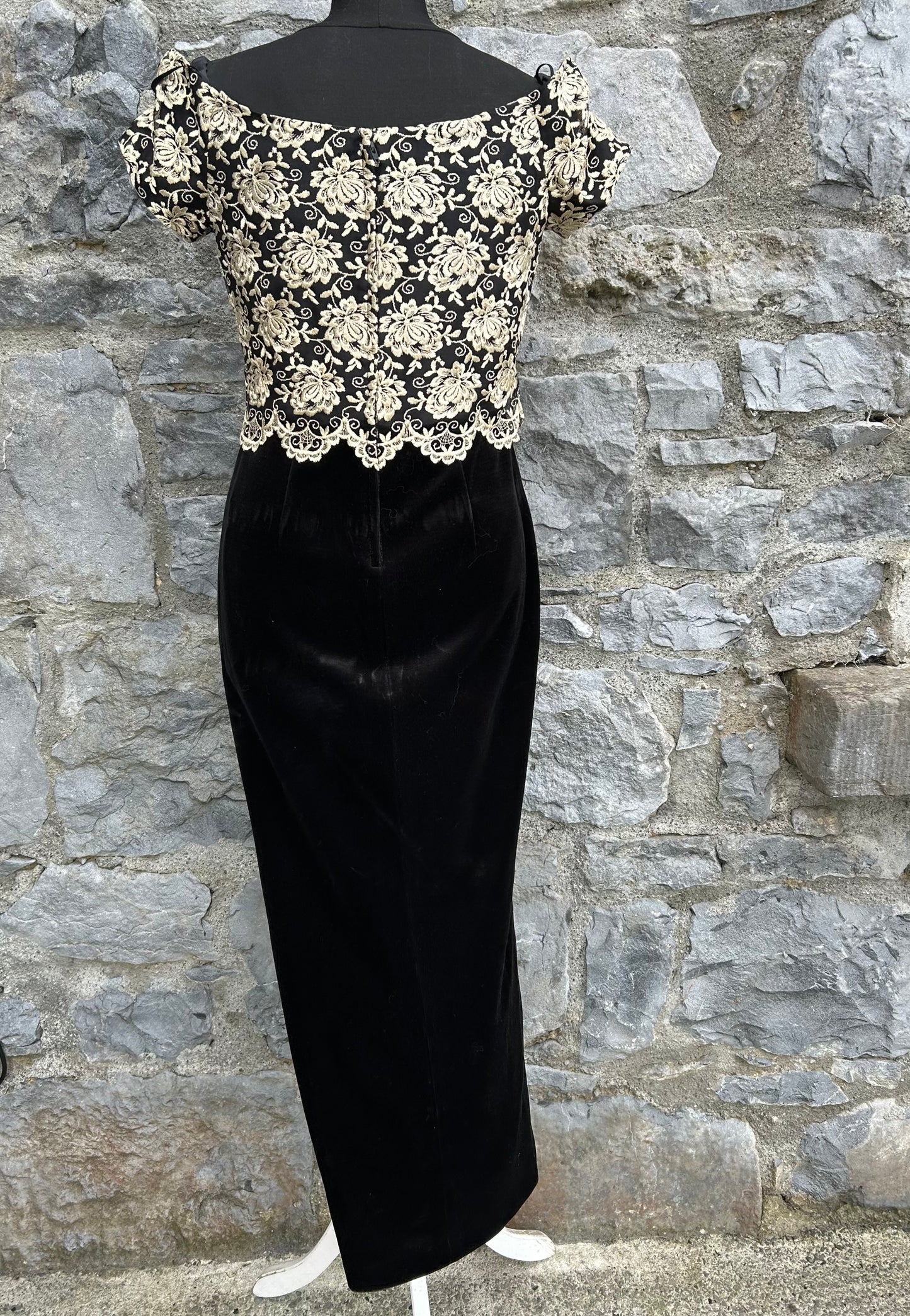 90s lace&velvet dress uk 8