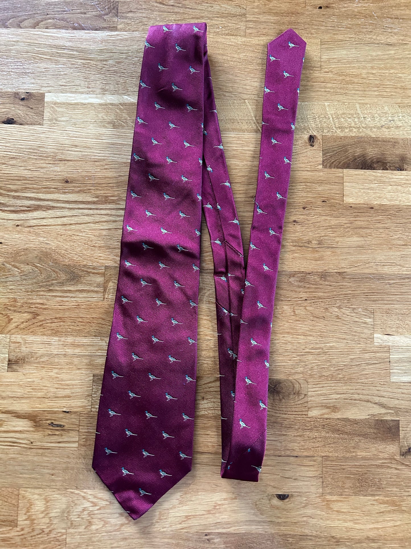 Maroon pheasant tie