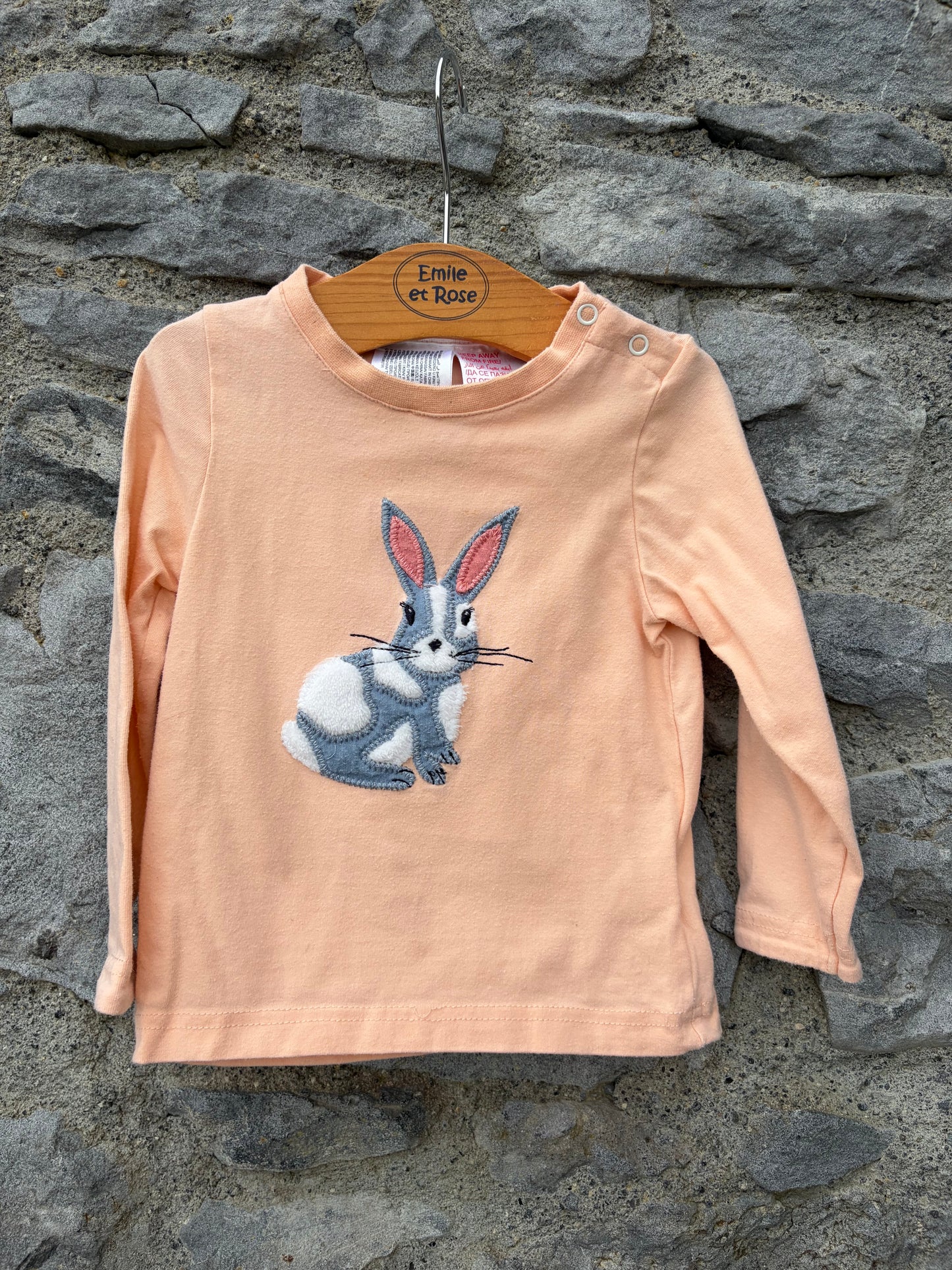 Bunny peach top 9-12m (74-80cm)
