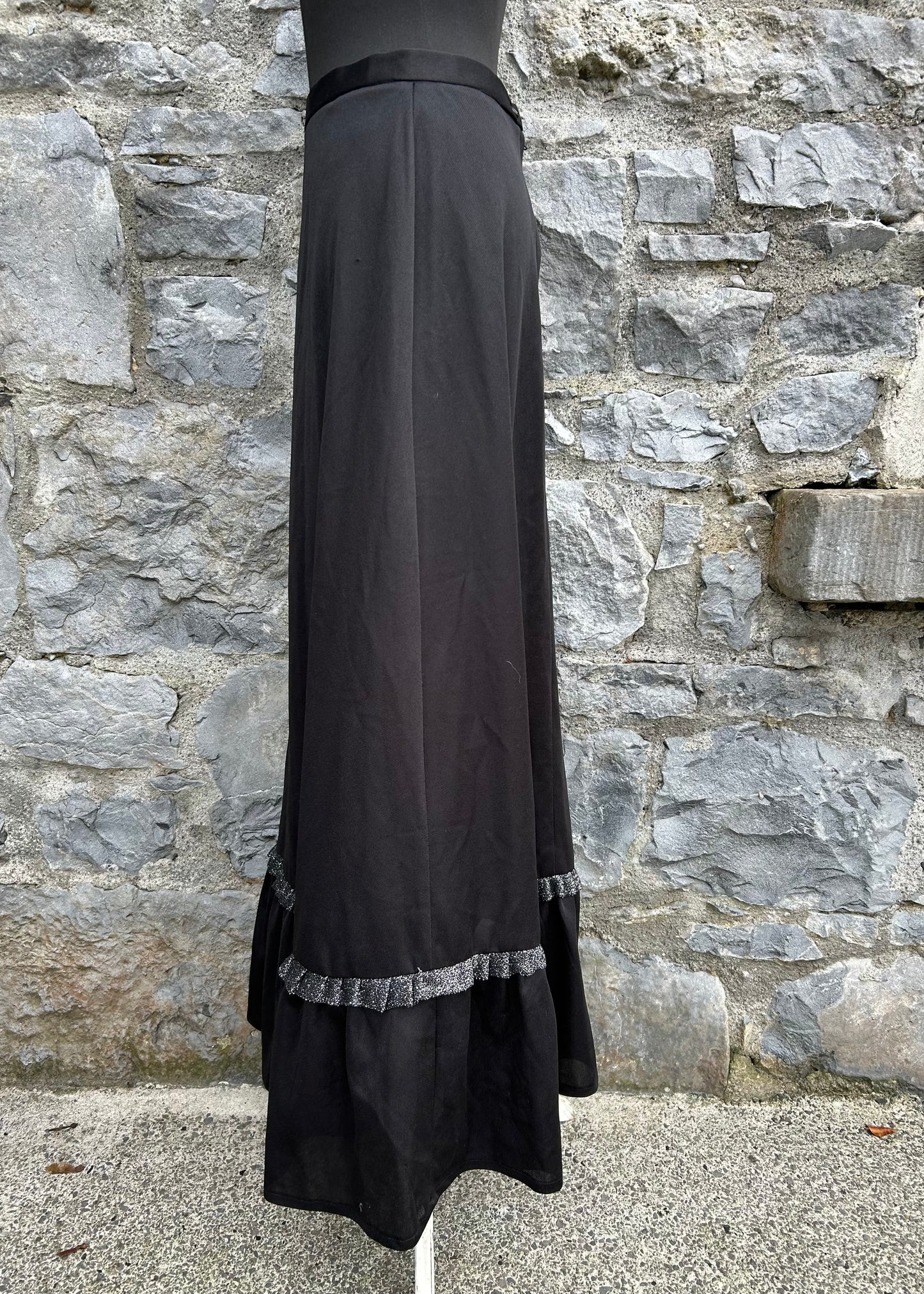 80s black maxi skirt uk 10