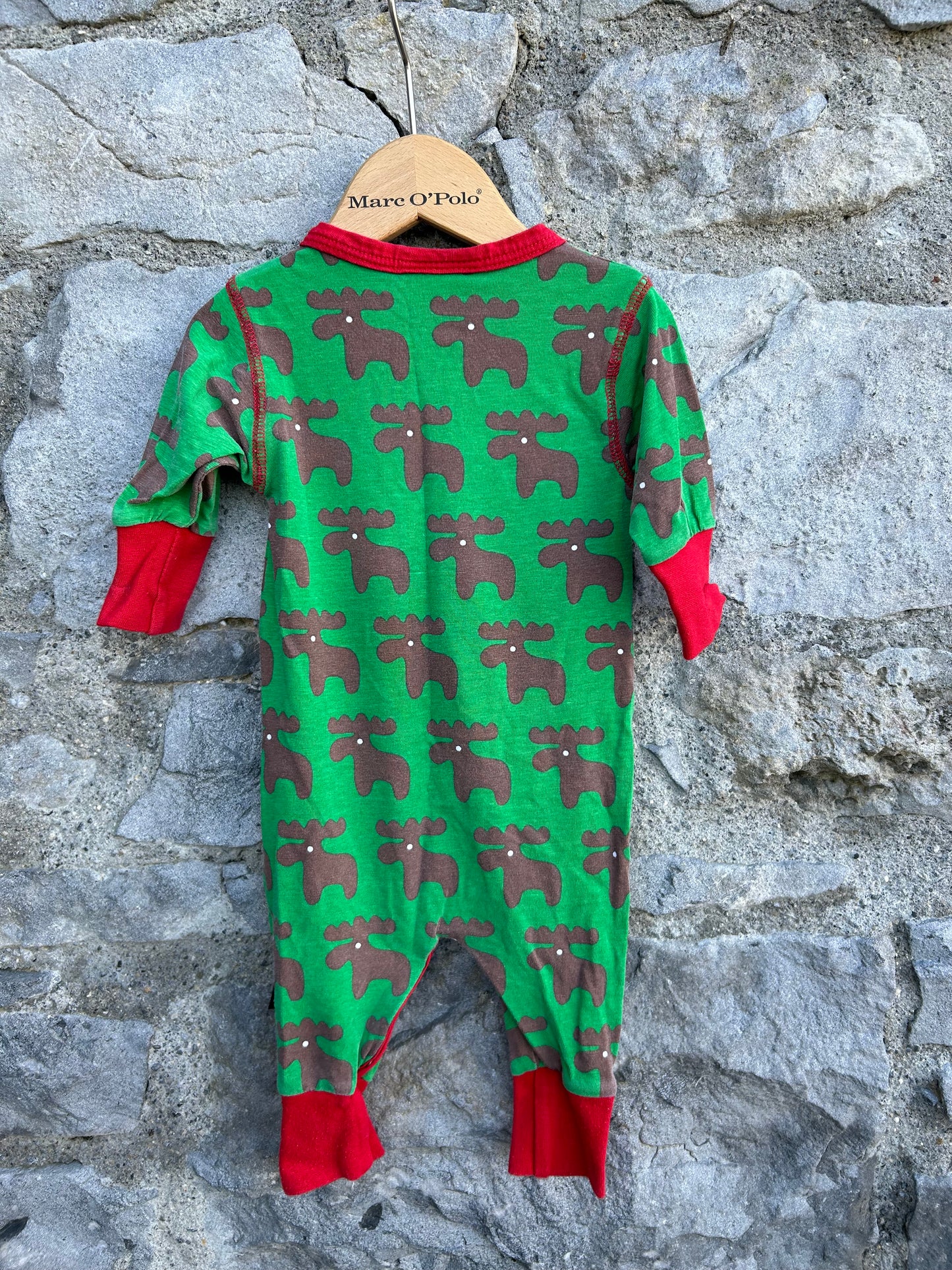 Moose green onesie 0-1m (50-56cm)