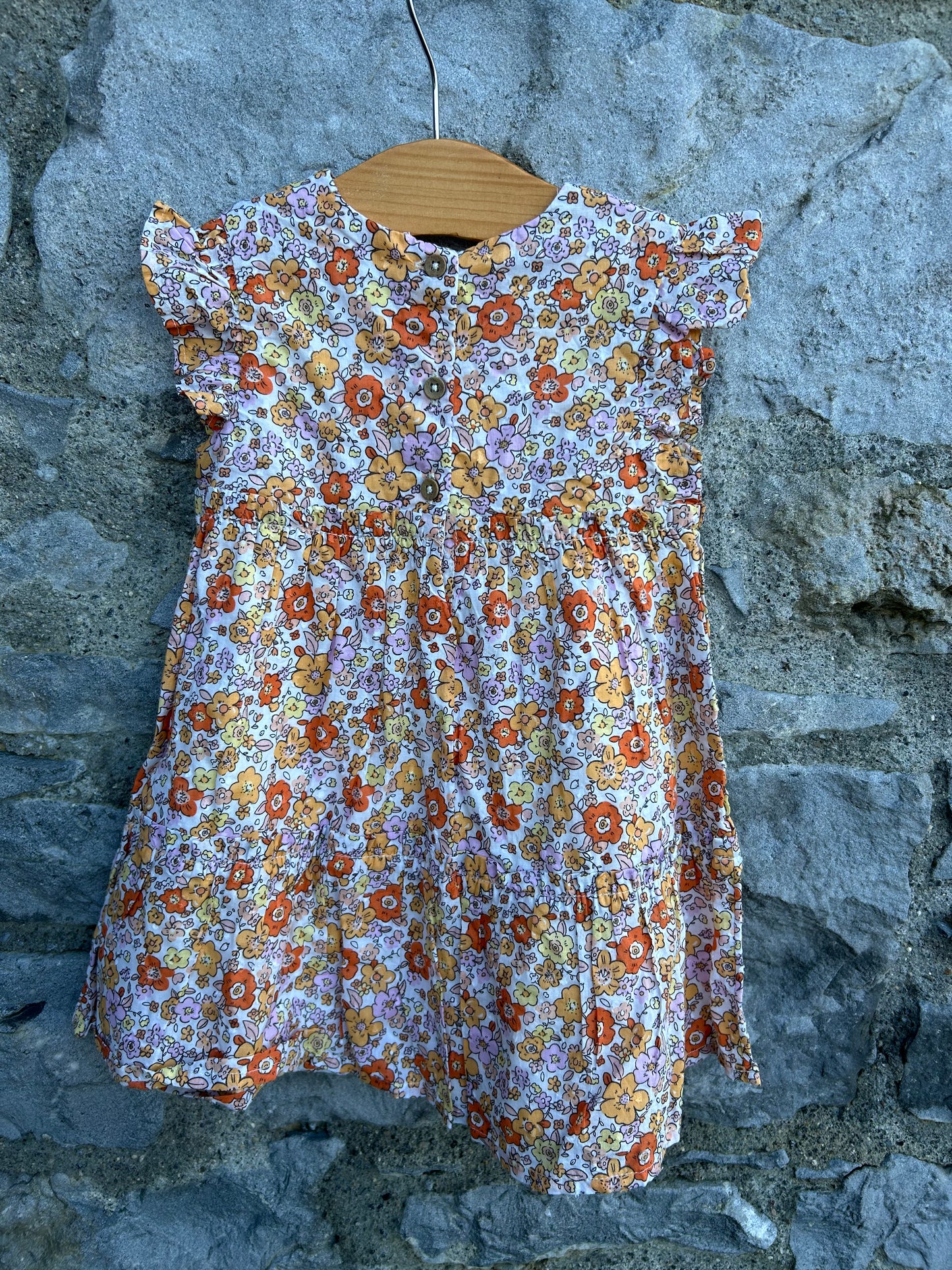 Orange flowers dress 12-18m (80-86cm)