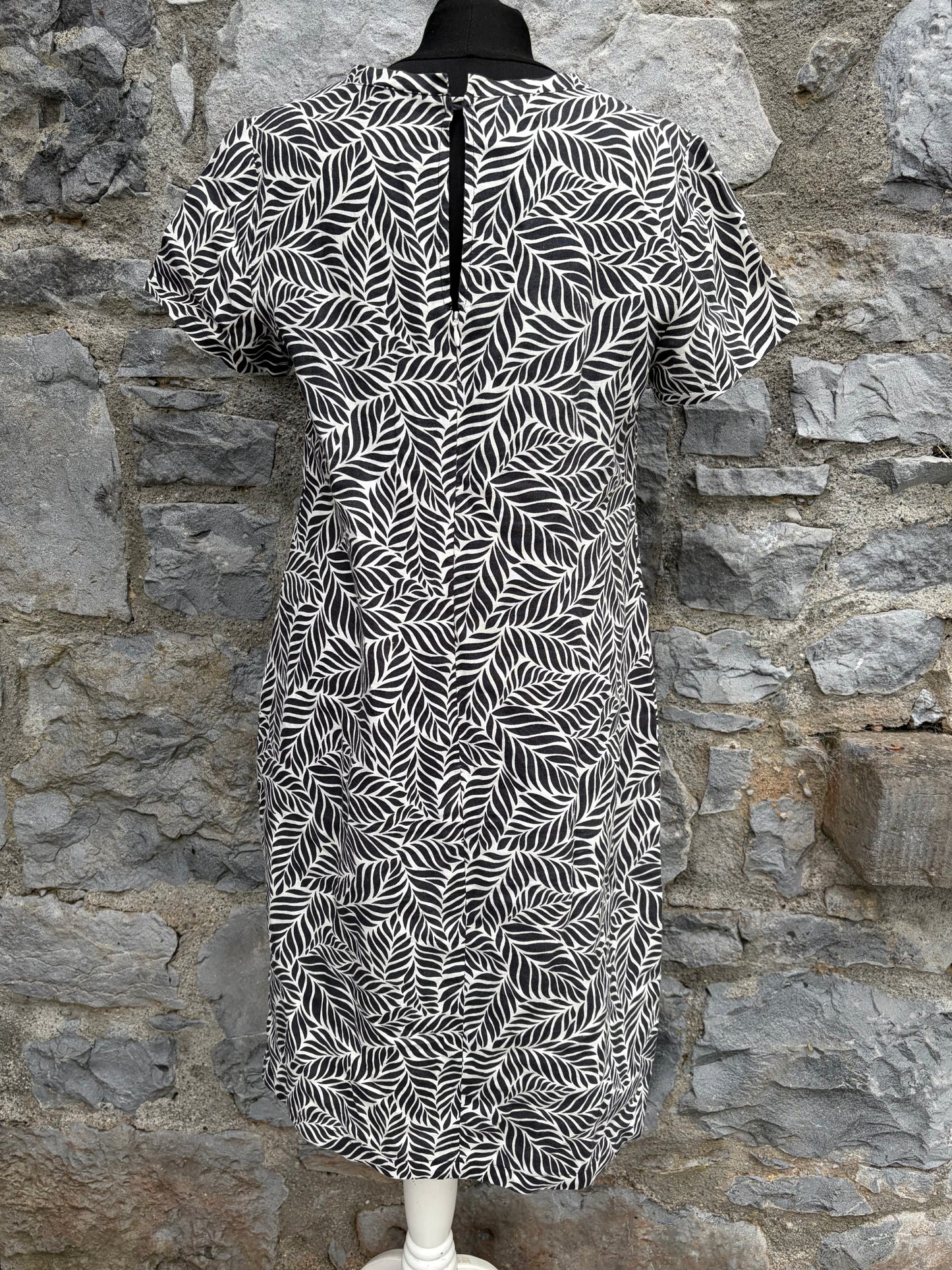 Black&white leaves dress uk 10