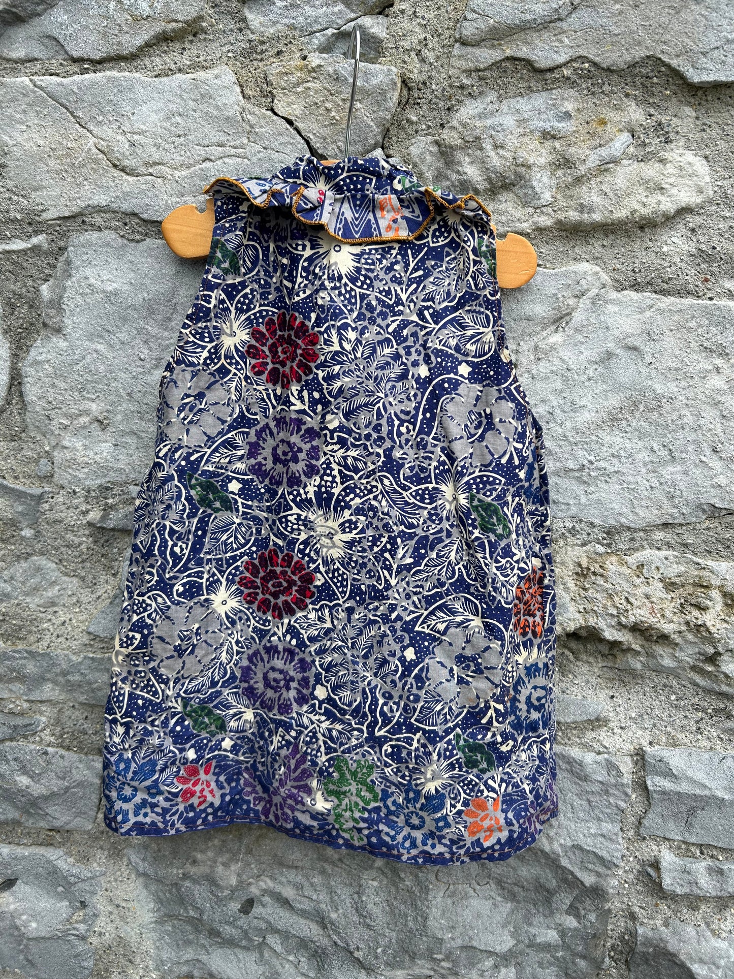 Navy floral dress  12-18m (80-86cm)