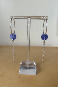 Upcycled hoop button earrings