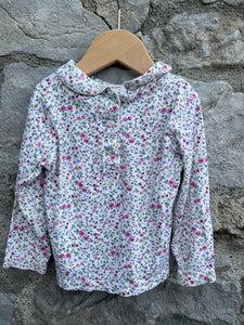 Floral top with Peter collar  2-3y (92-98cm)