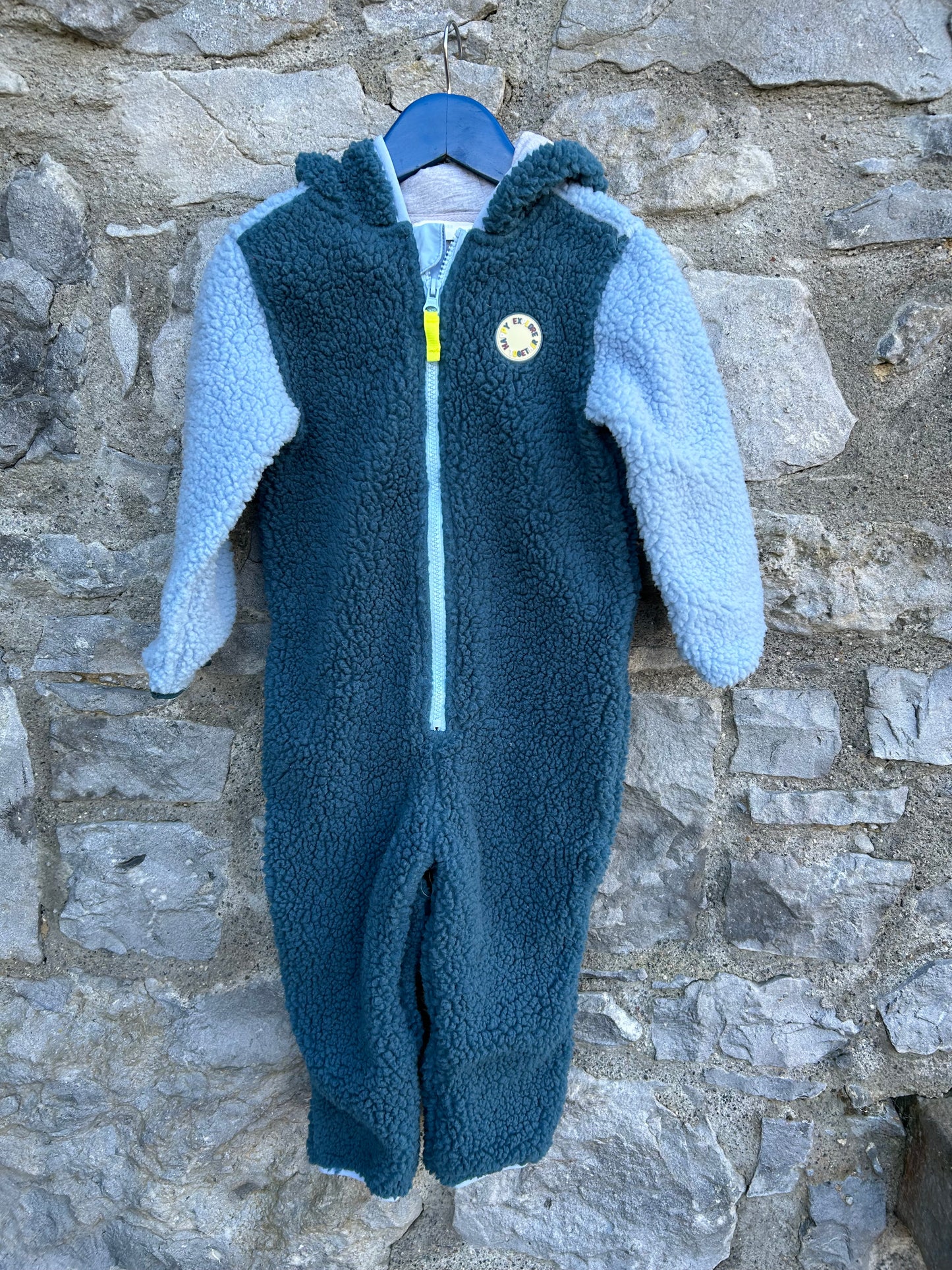 Petrol furry onesie 3-4y (98-104cm)