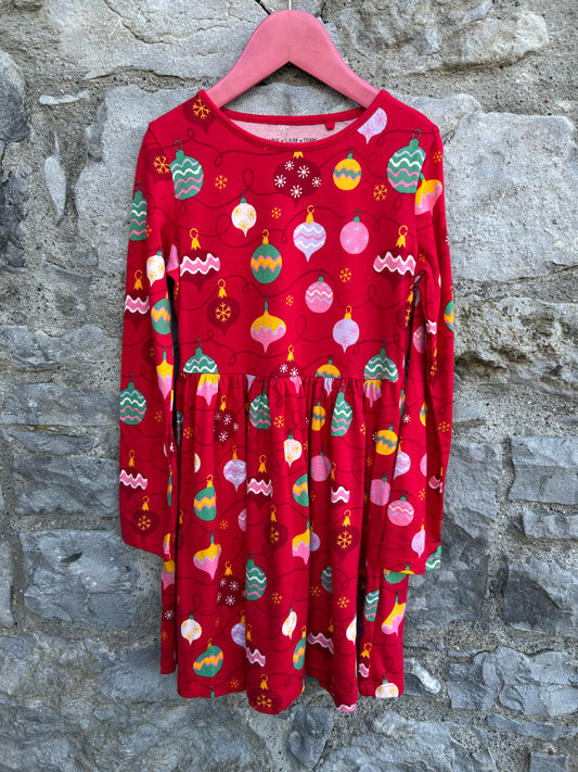 Christmas bulbs red dress 7-8y (122-128cm)