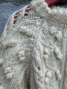 Cream heavy knit long jumper  7-8y (122-128cm)
