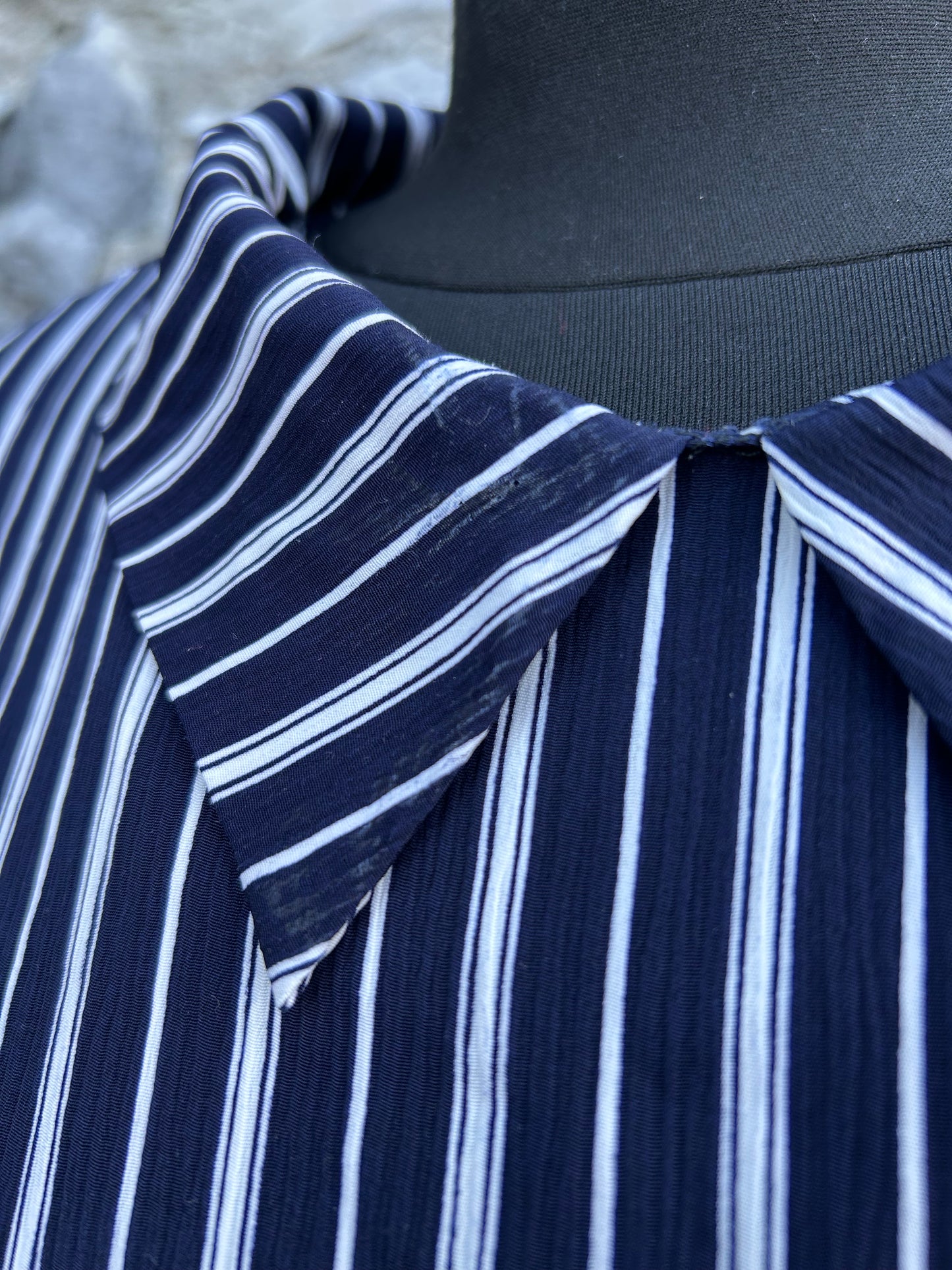 80s Black&white stripy dress uk 16-18
