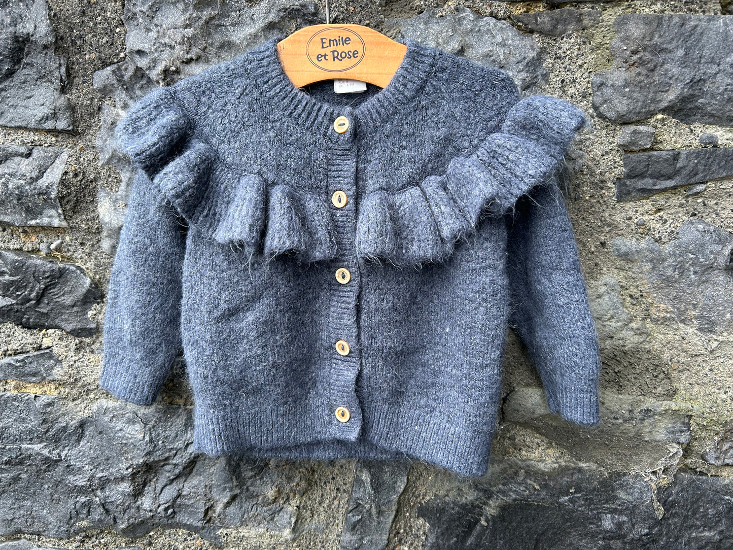 Steel blue cardigan 6-9m (68-74cm)
