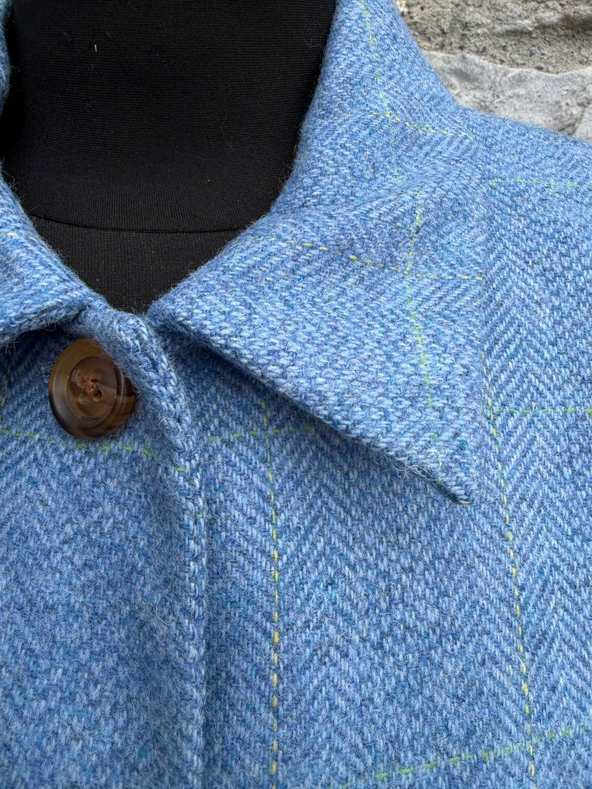90s blue tweed jacket uk 8-10