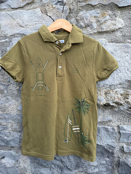 Khaki palm trees t-shirt 7-8y (122-128cm)