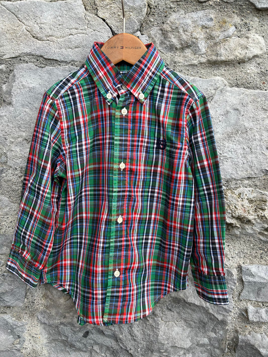 Green&red check shirt 3y (98cm)