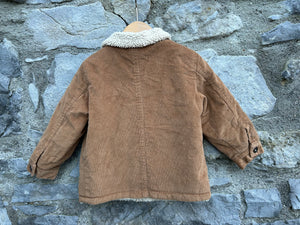Brown cord fleece lined jacket 9-12m (74-80cm)