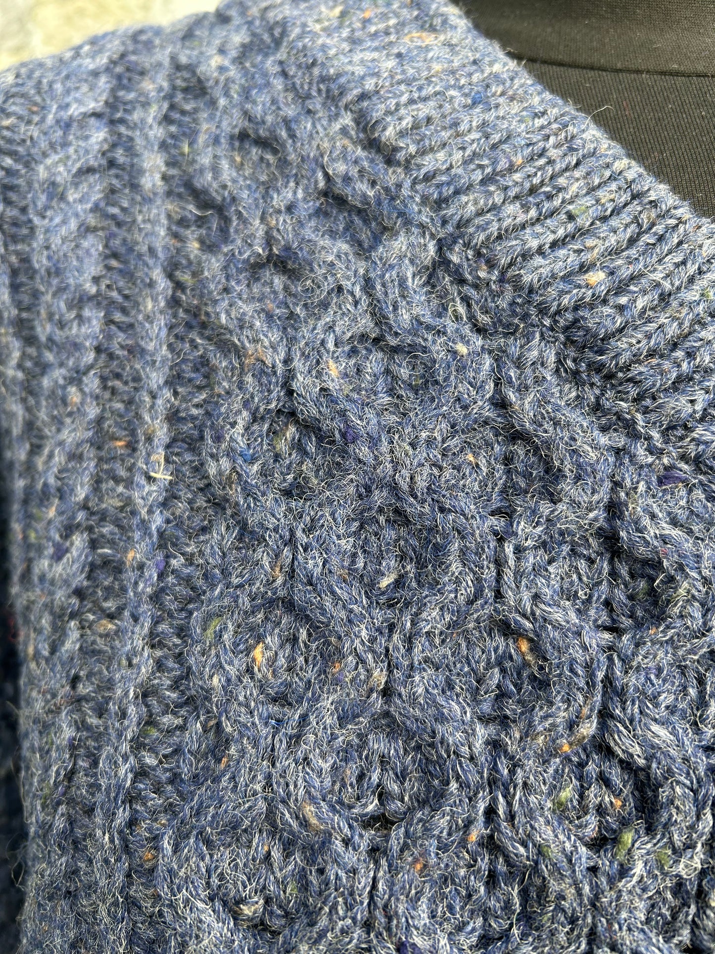 Woolly navy Aran sweater Small
