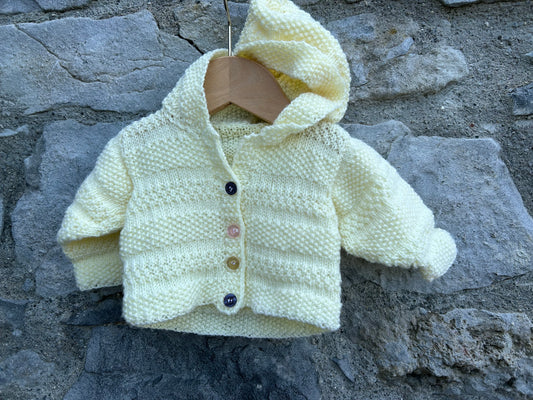 Yellow hooded cardigan   0-3m (56-62cm)