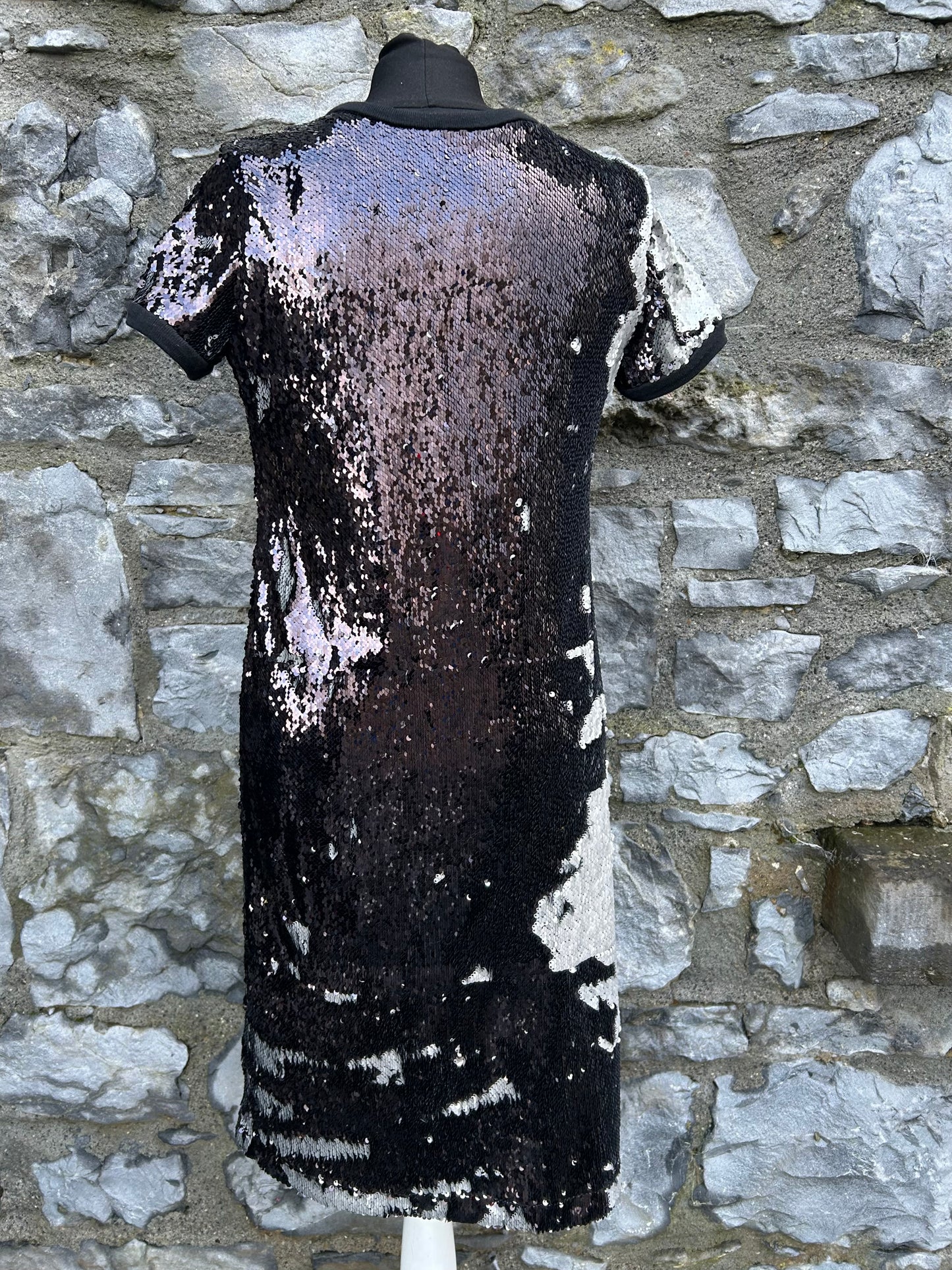 Black/silver sequin dress uk 8