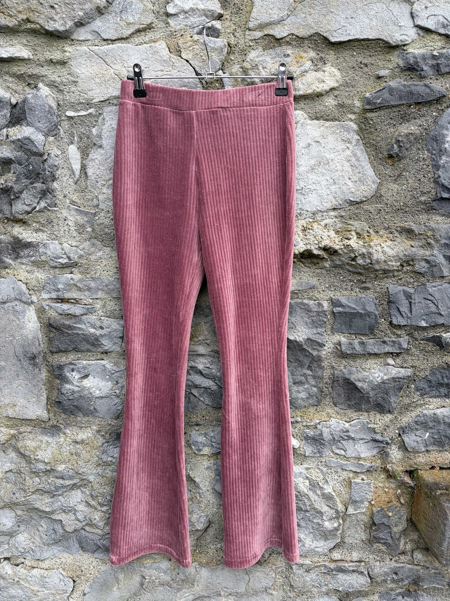 Dusty pink ribbed flares  11-12y (146-152cm)
