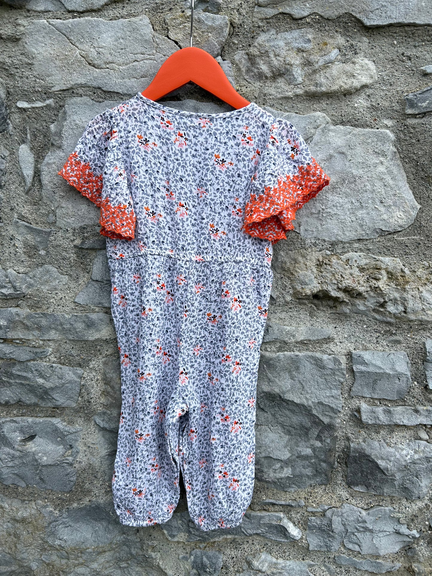 Blue floral jumpsuit  9-12m (74-80cm)