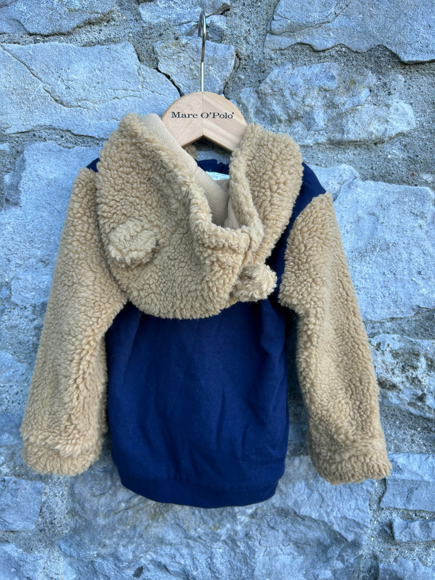 Bear brown&navy cardigan  18-24m (86-92cm)