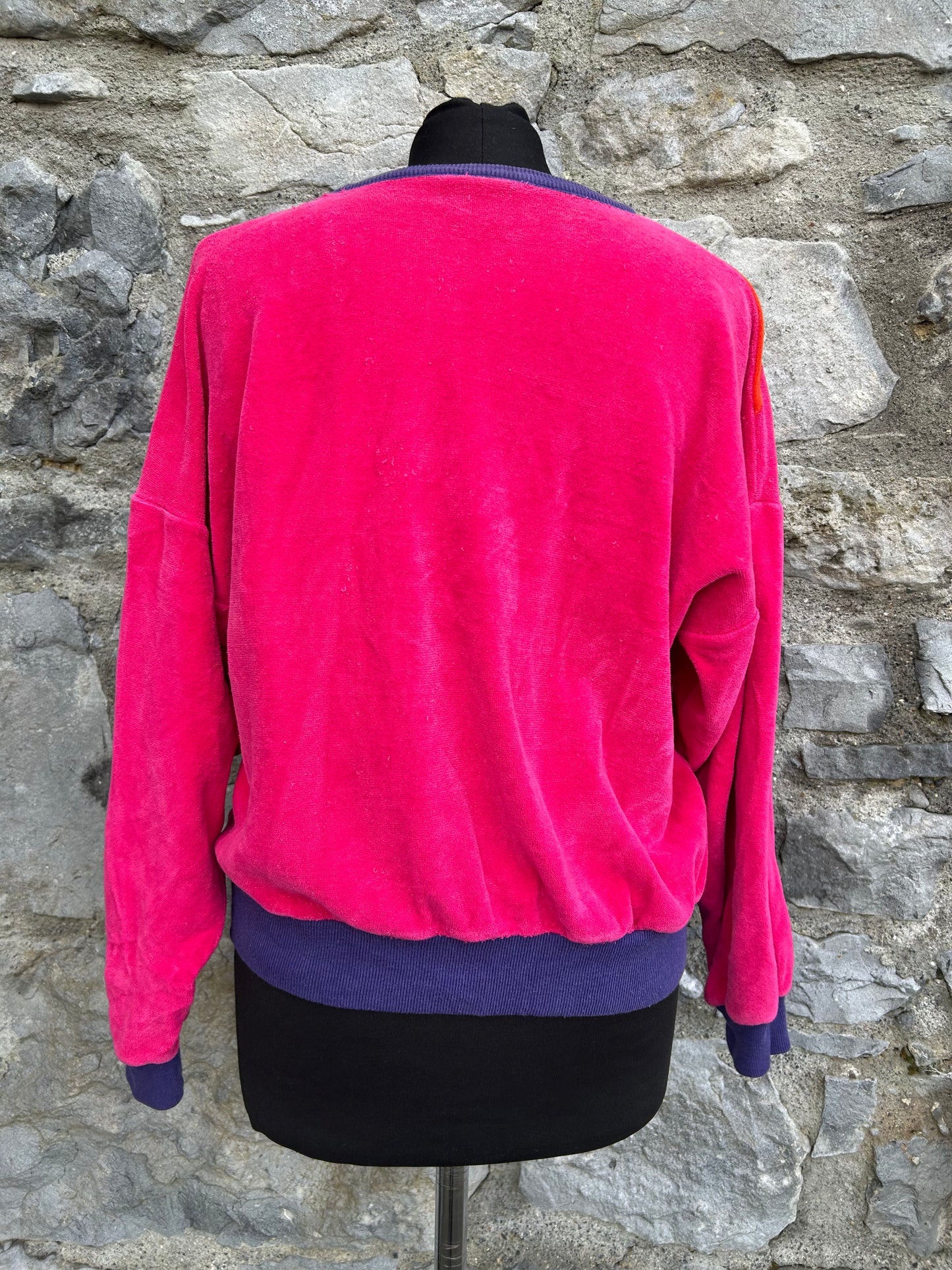 Pink&orange velour sweatshirt uk 8-10