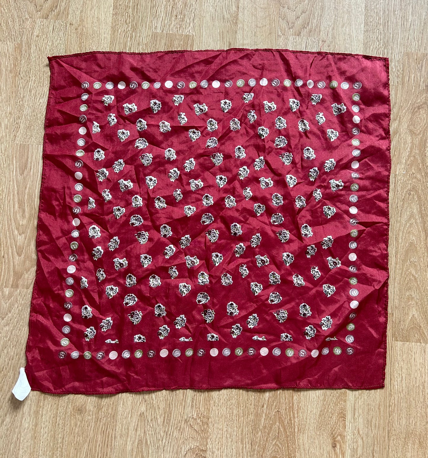 Small red abstract scarf