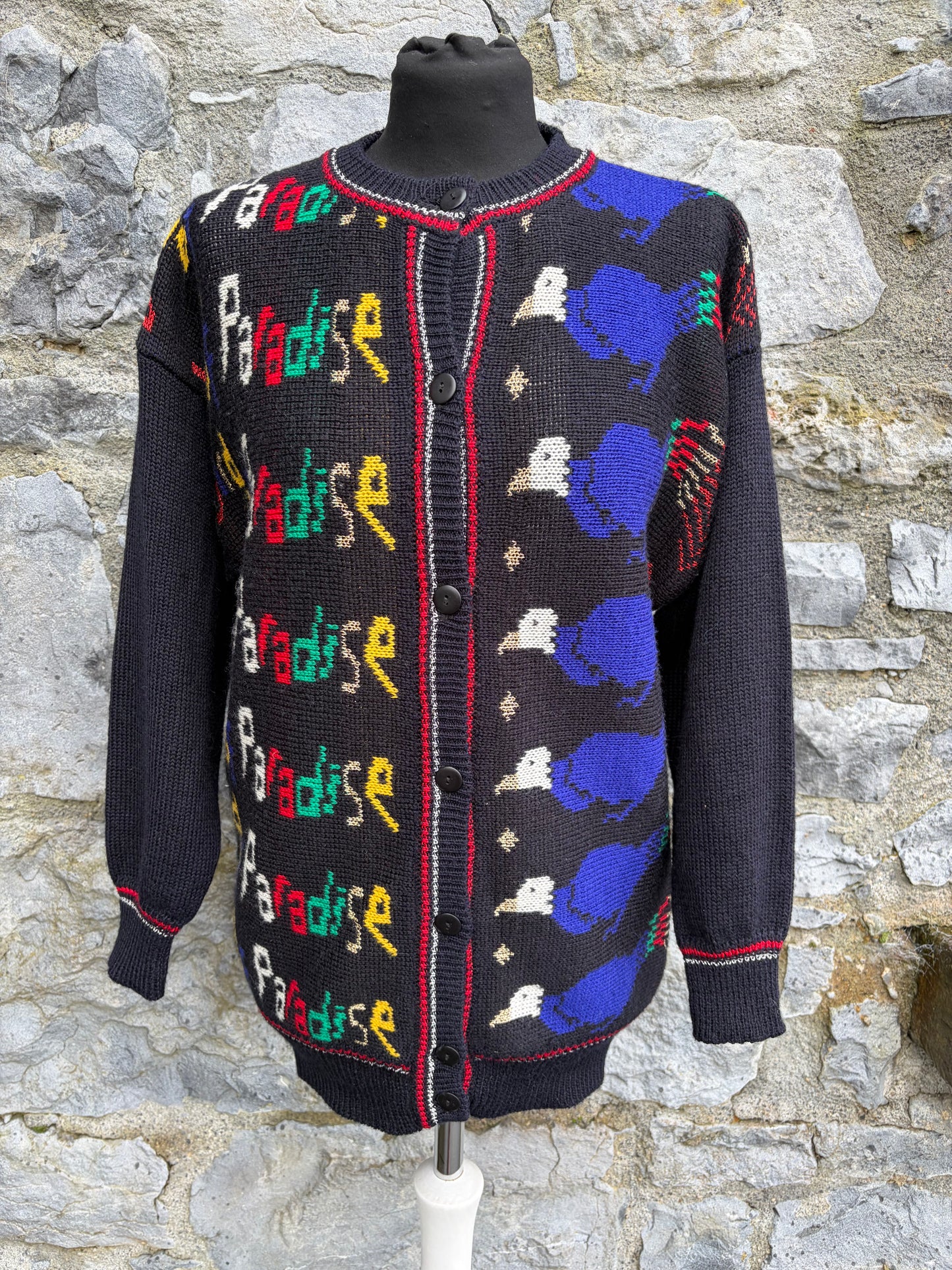 80s Paradise black cardigan uk 10-12