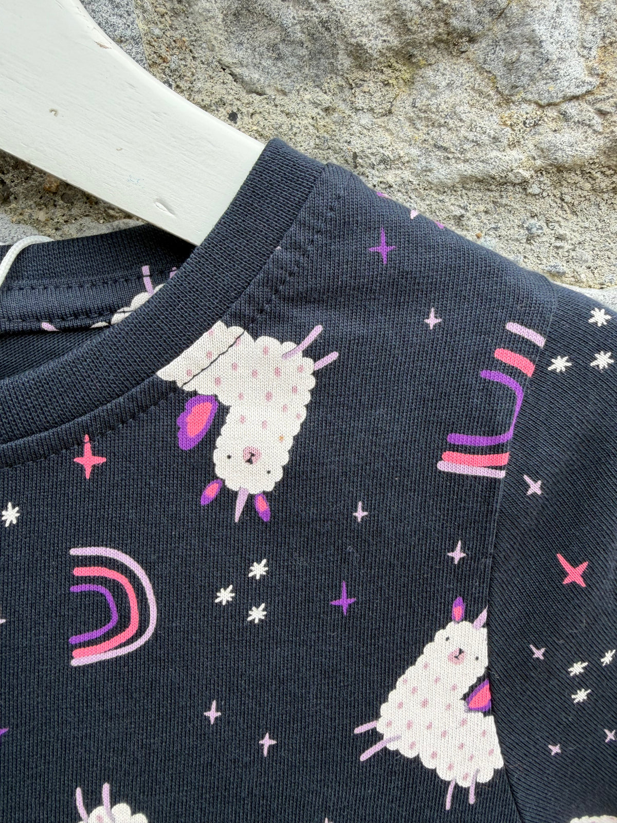 Llama unicorns navy dress  2-3y (92-98cm)