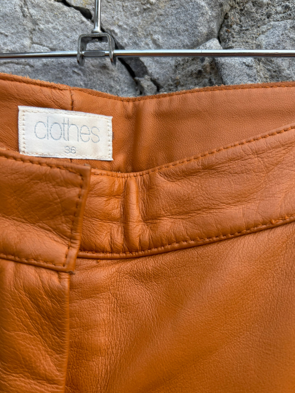 90s brown leather pants uk 6-8