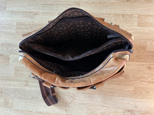 Brown&beige briefcase bag