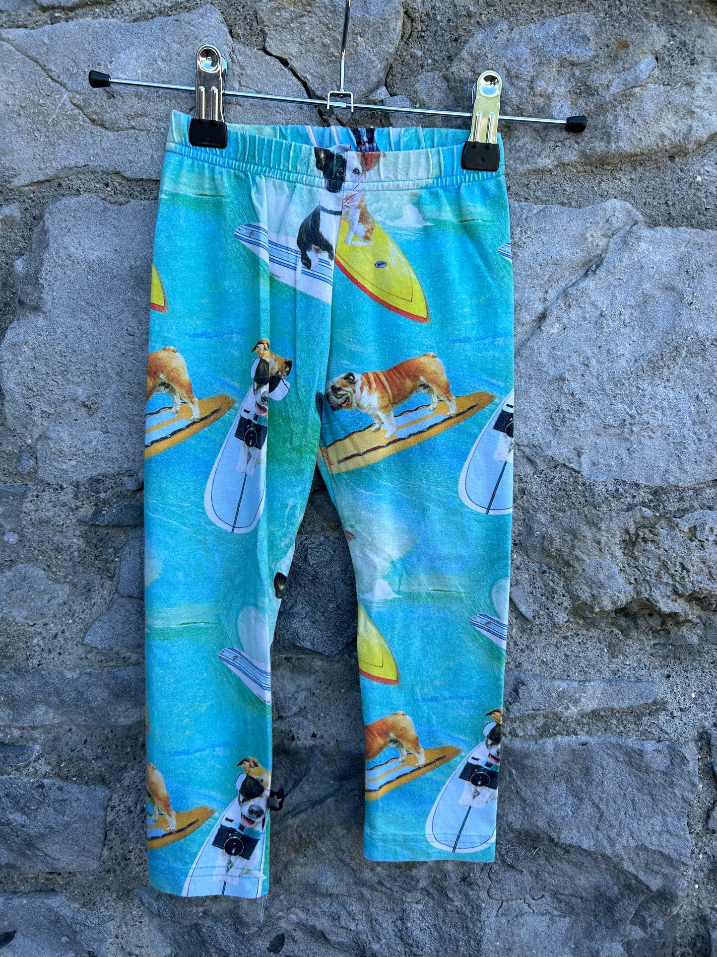 Blue surfer dogs leggings  2-3y (92-98cm)