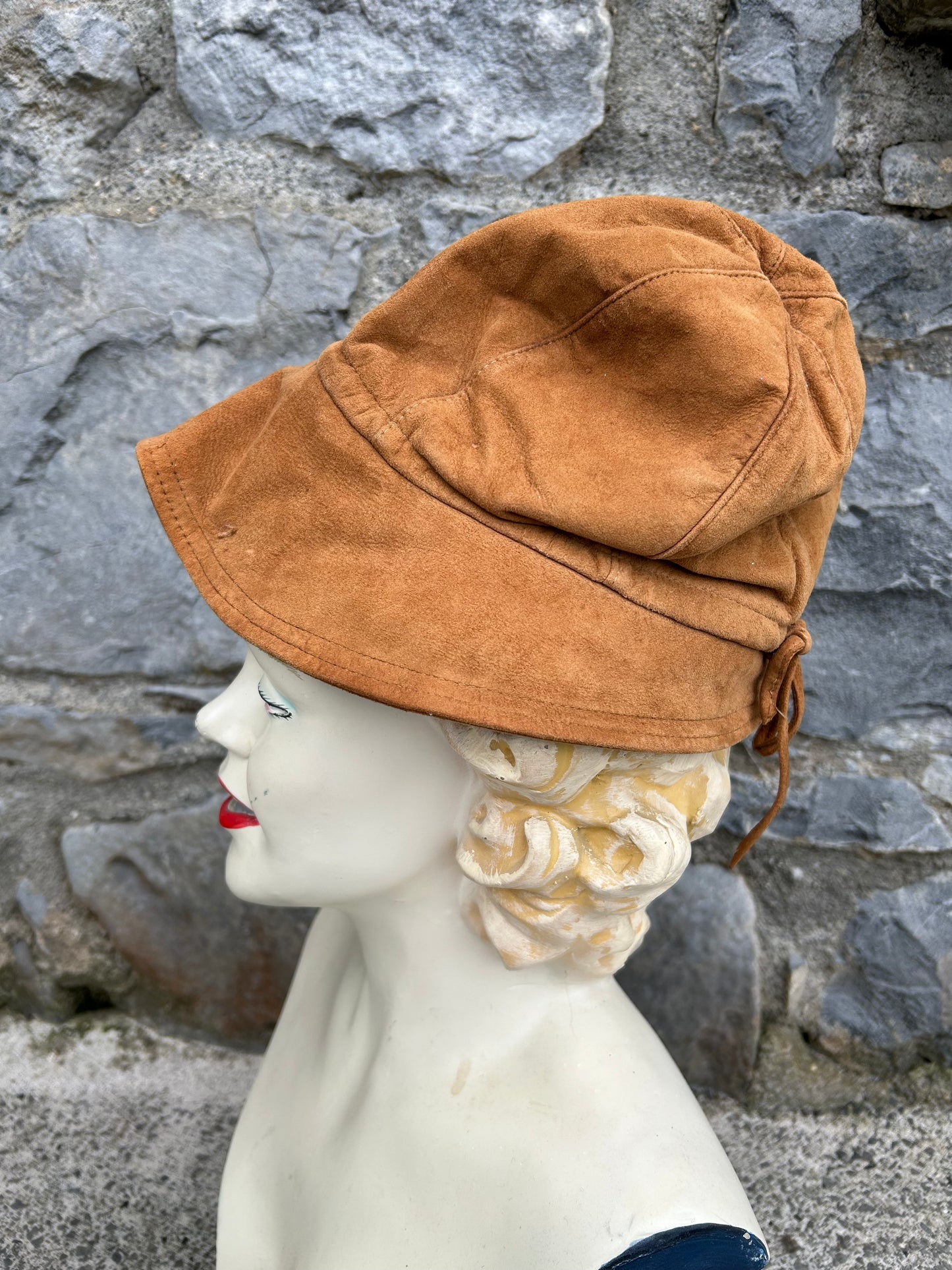 Brown leather hat