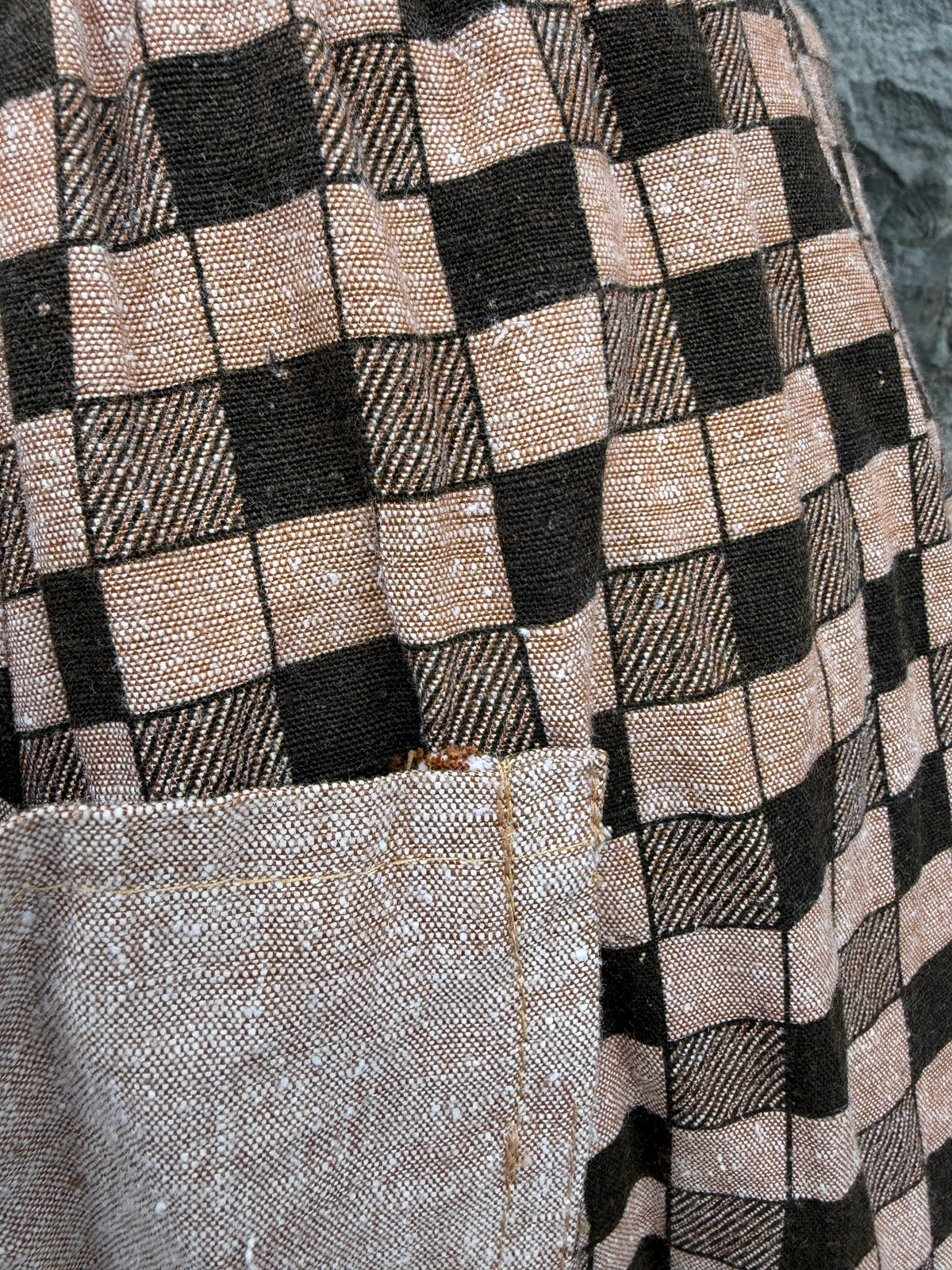 90s brown check skirt uk 6-8