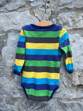 Load image into Gallery viewer, Blue&amp;green stripy vest  9m (74cm)
