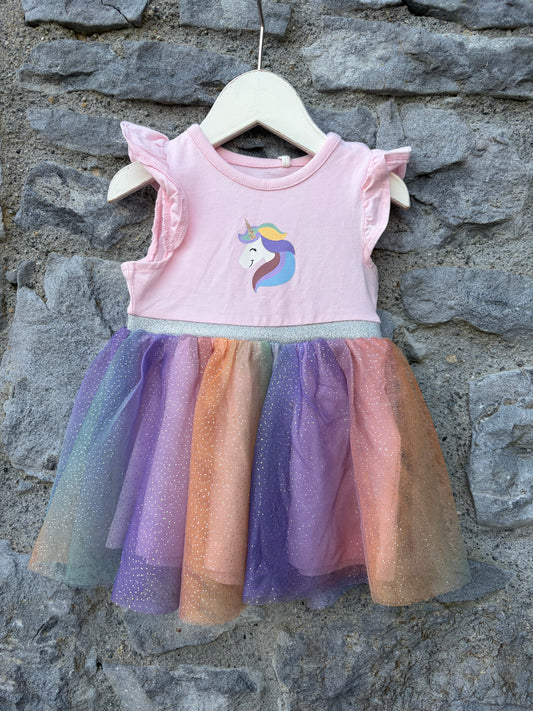 Rainbow unicorn dress  3m (62cm)