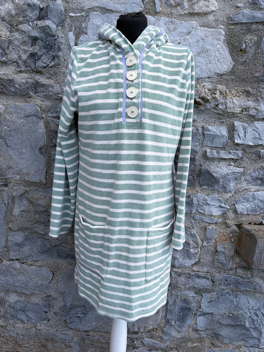 Green stripy Terry dress uk 10-12