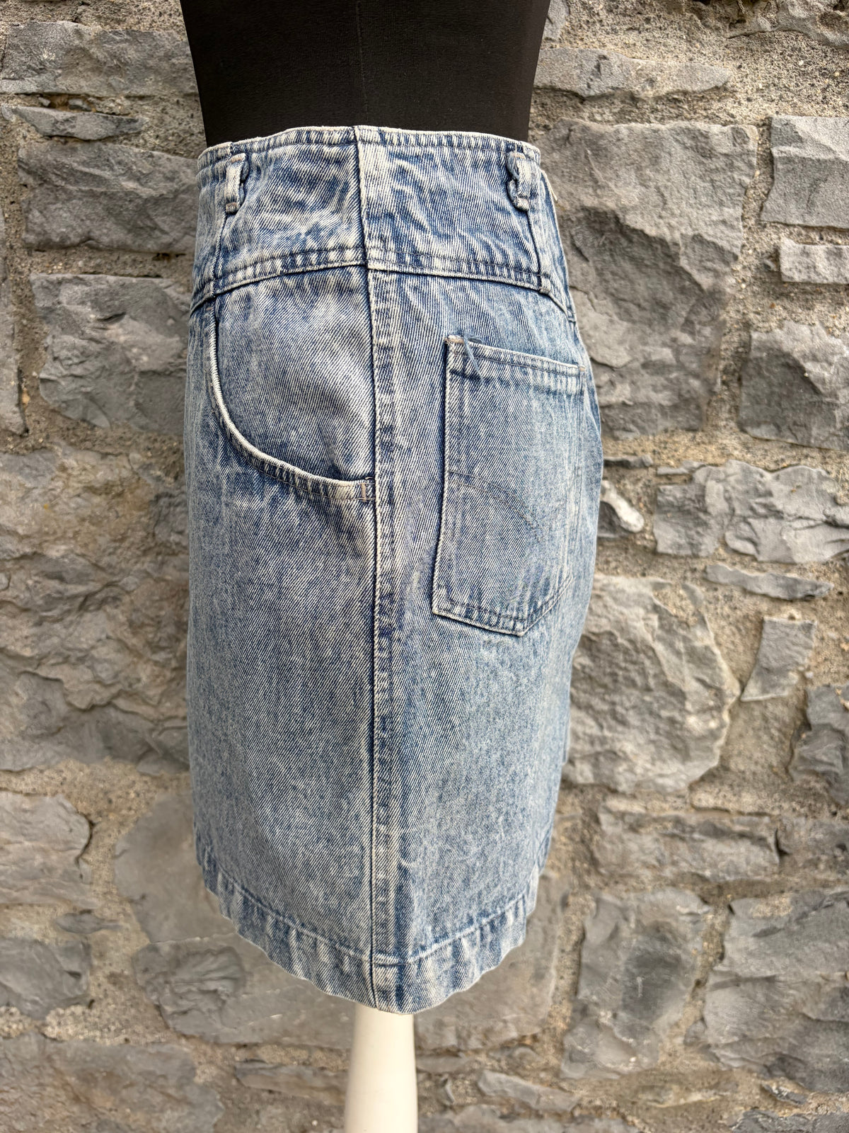 80s denim pencil skirt uk 8