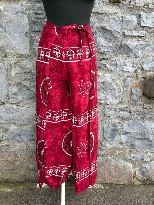 90s red wrap pants uk 8-12