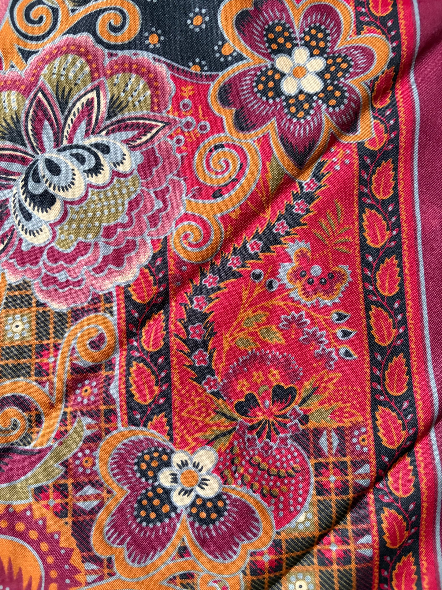 Maroon floral multi print scarf