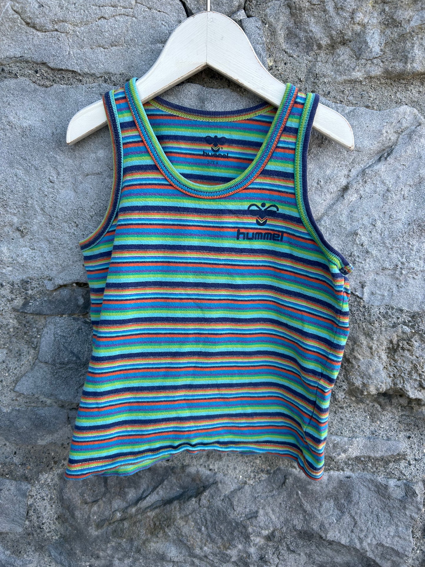 Green stripy tank top  18-24m (86-92cm)