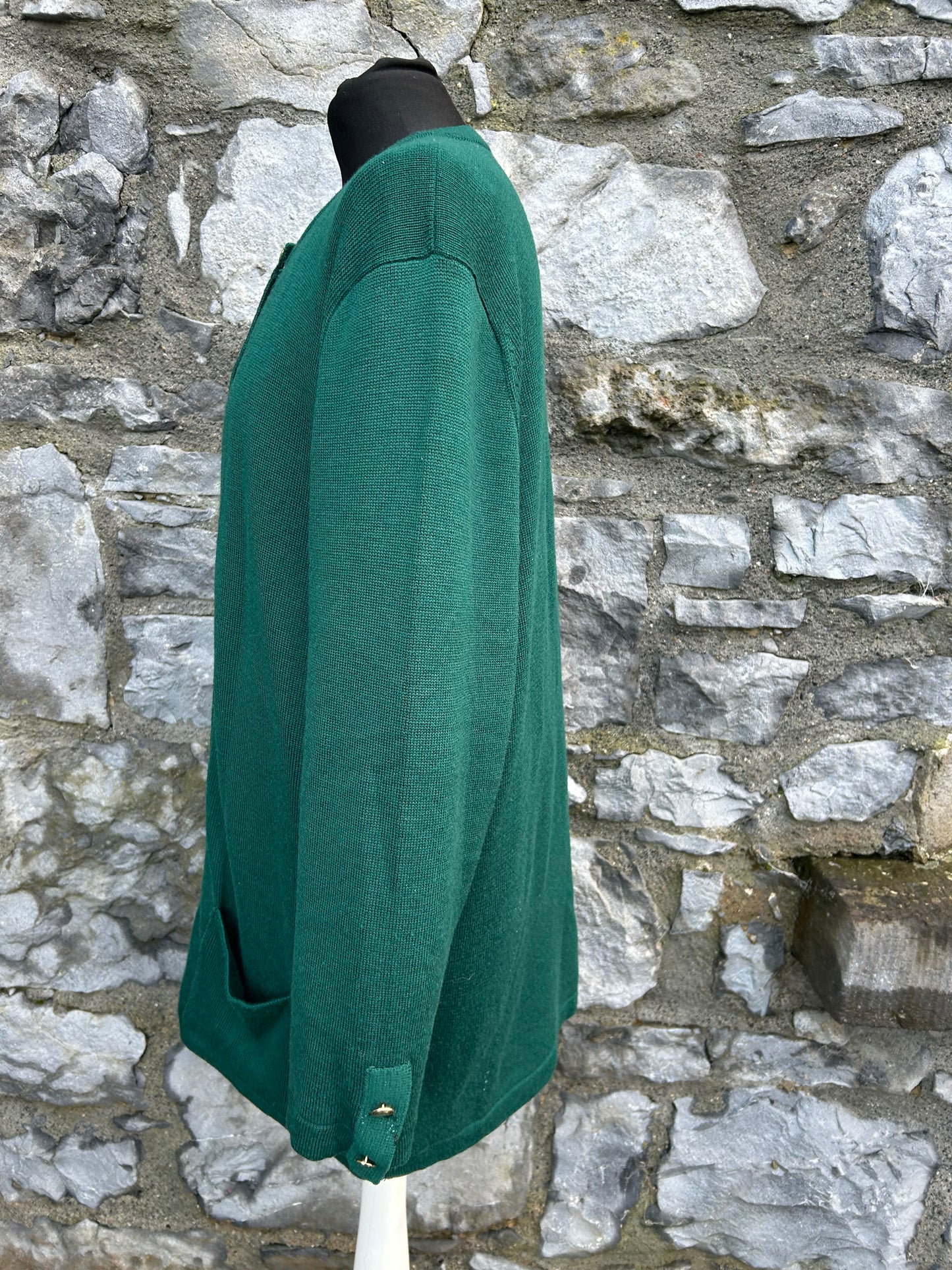 90s green long cardigan uk 14