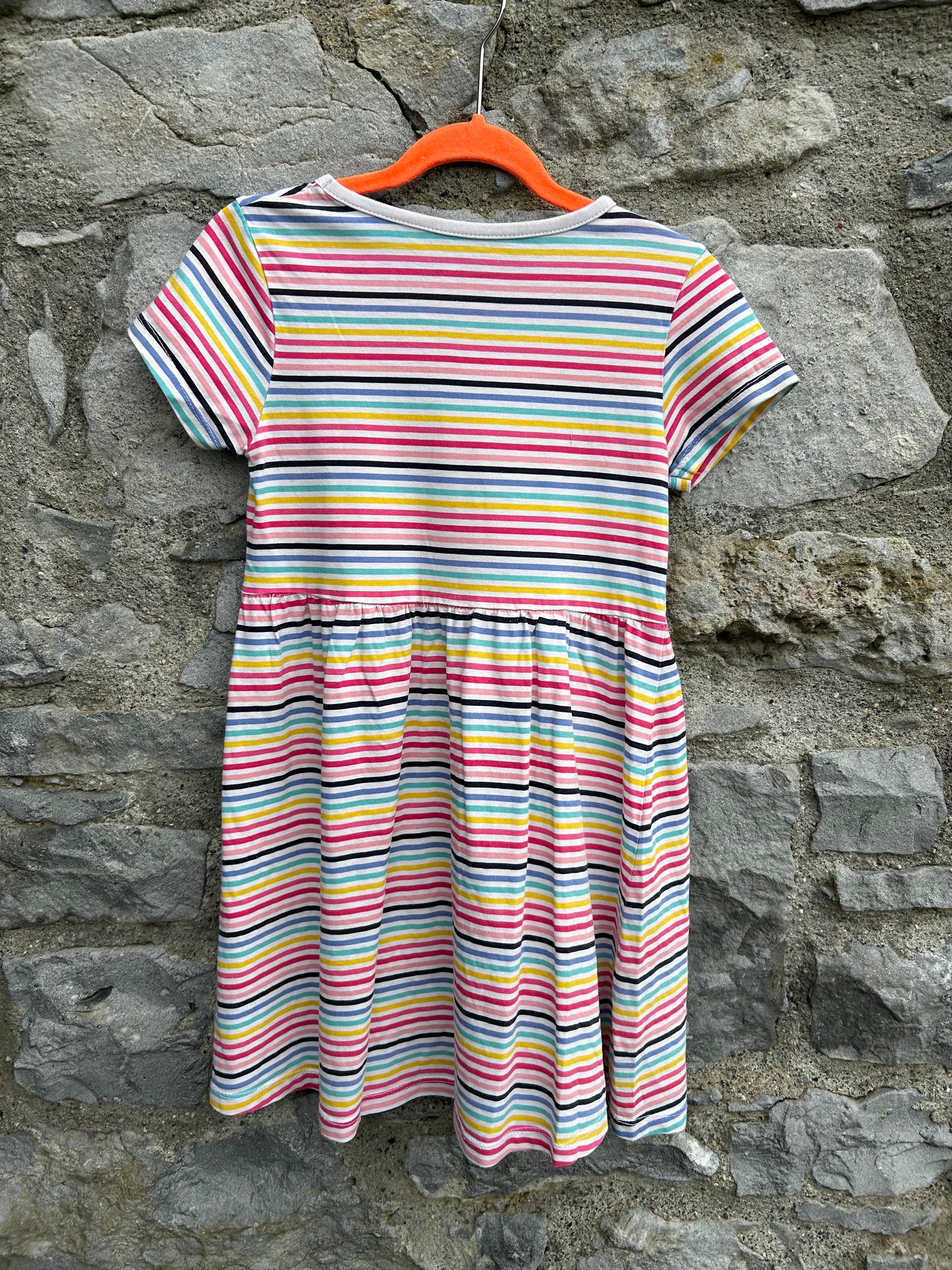 Rainbow stripes dress  6-7y (116-122cm)