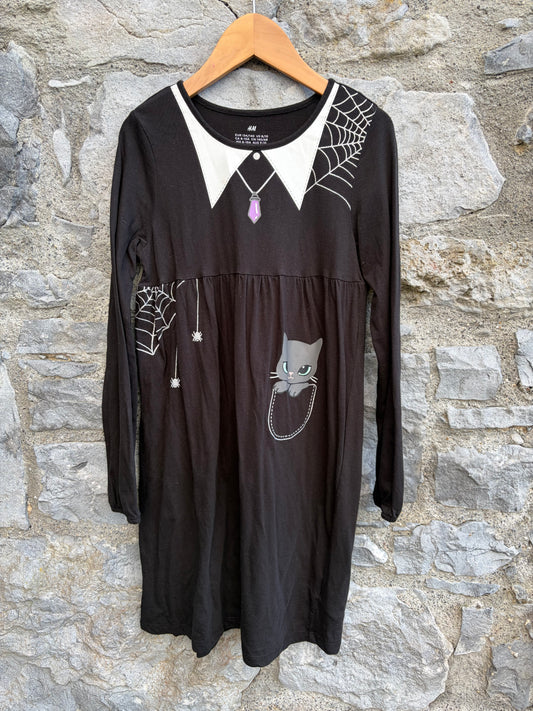Spiderweb&cat Black dress  9-10y (134-140cm)