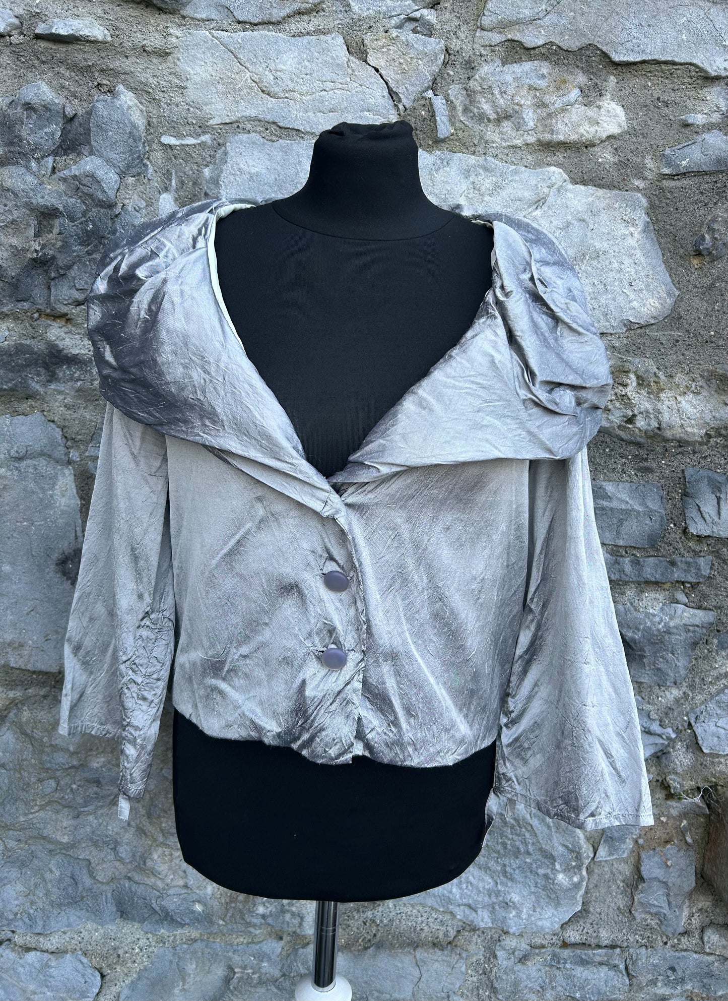 Y2K silver jacket uk 14