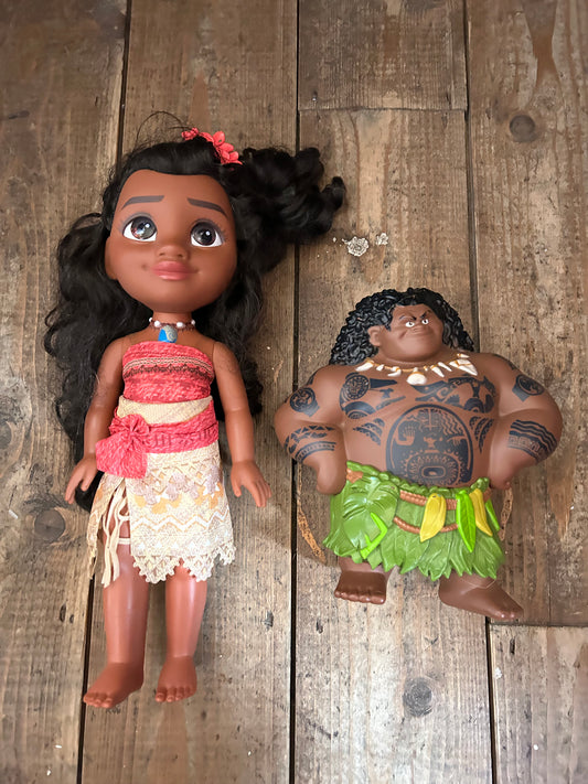 Moana and Maui dolls