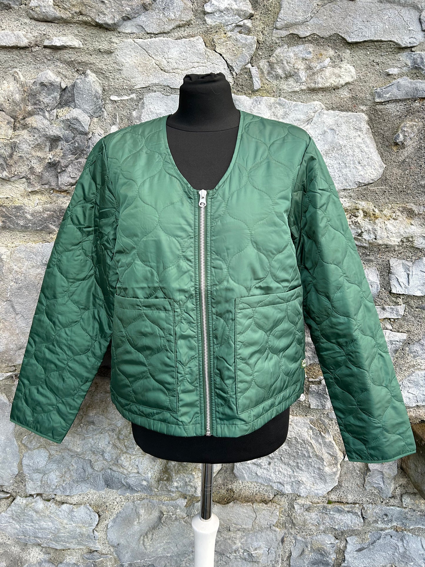 Green quilted jacket uk 10